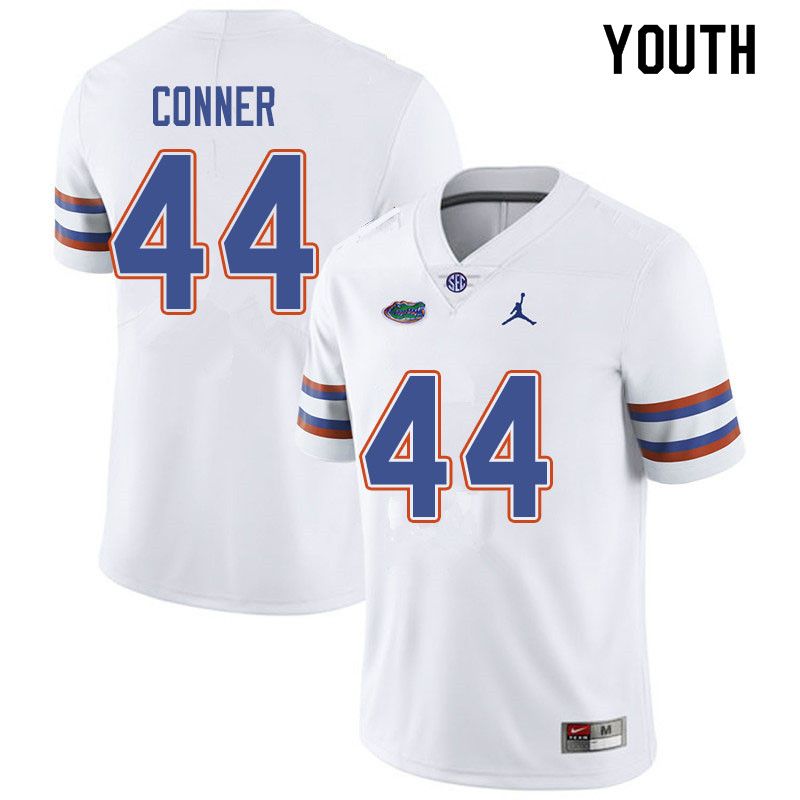 Jordan Brand Youth #44 Garrett Conner Florida Gators College Football Jerseys Sale-White - Click Image to Close